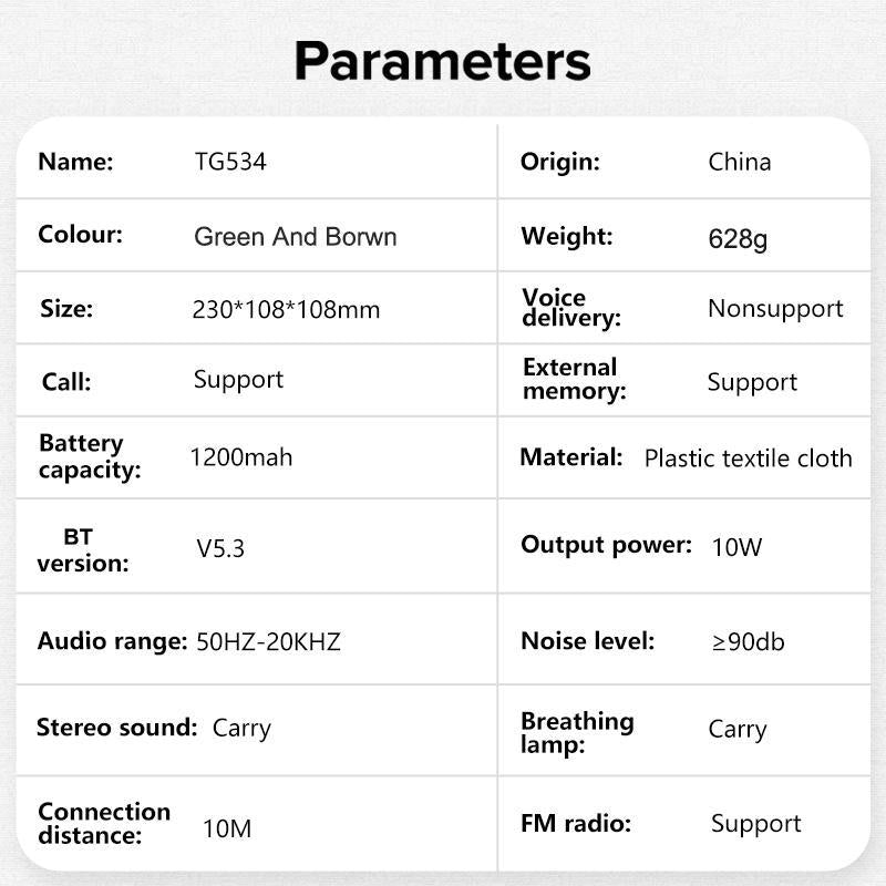 T&G Outdoor Portable Wireless Speaker, TWS Stereo Sound Rechargeable Speaker, Home Music Speaker Compatible with Phone/Tablet/Tv, Audio & Video Product