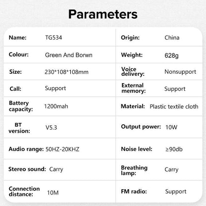 T&G Outdoor Portable Wireless Speaker, TWS Stereo Sound Rechargeable Speaker, Home Music Speaker Compatible with Phone/Tablet/Tv, Audio & Video Product