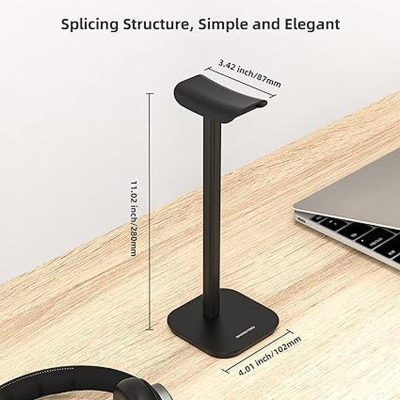 Headphone Stand - Desktop Holder for Airpods Max, Beats, Sony & More (Black) Accessories Aluminum Headset