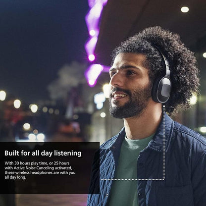 Philips Active Noise Cancelling Headphones Wireless Bluetooth H6506 Flat Folding Lightweight over Ear Wireless Headphones W/Multipoint Bluetooth Connection 30H Playtime with Deep Bass for Home/Office