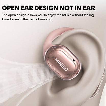 MINISO X39 Open Ear Bluetooth 5.4 Headphones, True Wireless over Ear Headsets, 40Hrs Long Battery Playtime for Music Work Earphones, Not in Ear Earbuds for Iphone Android Pink Purple Black