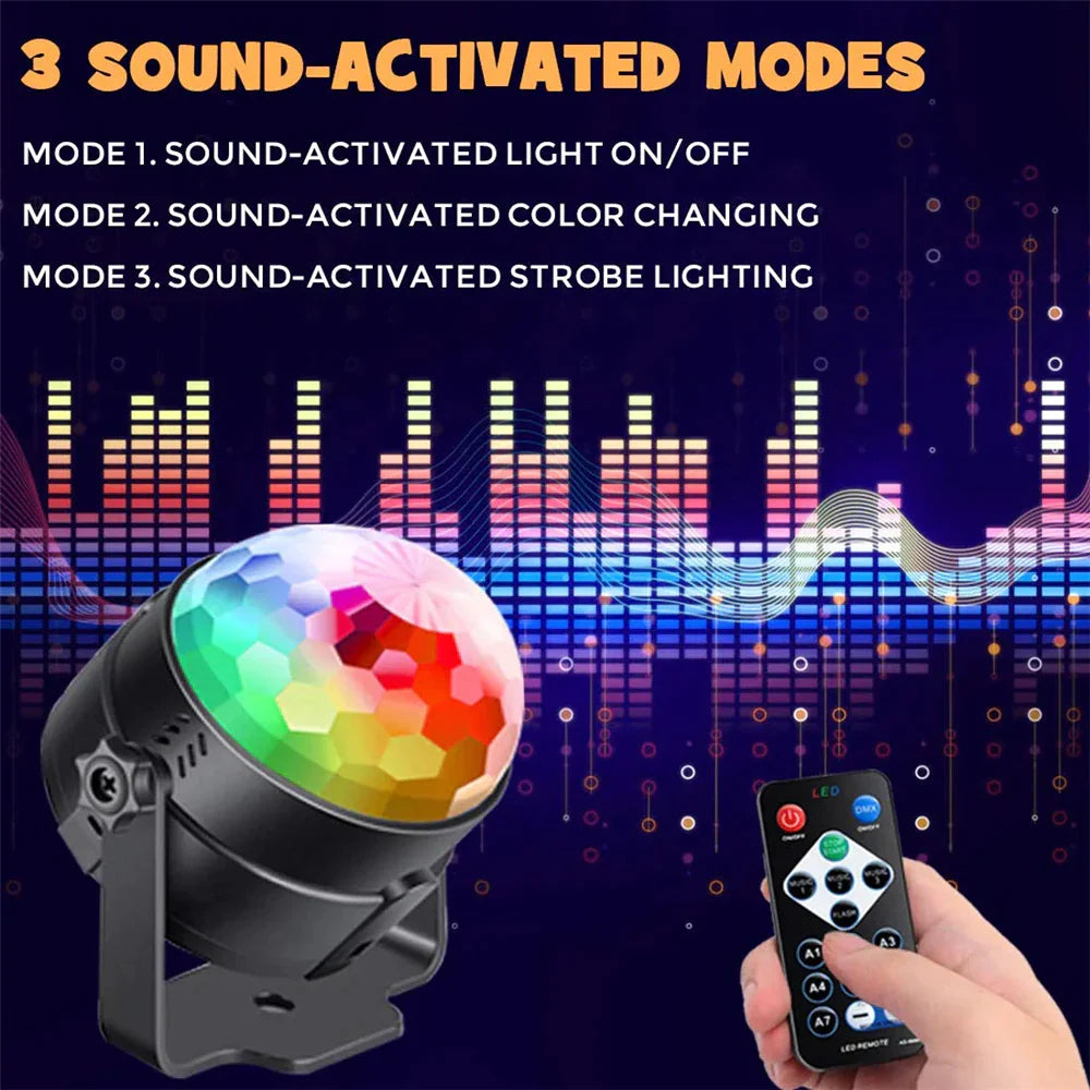 Disco Party Lights Strobe LED DJ Ball Sound Activated Bulb Dance Lamp Decoration