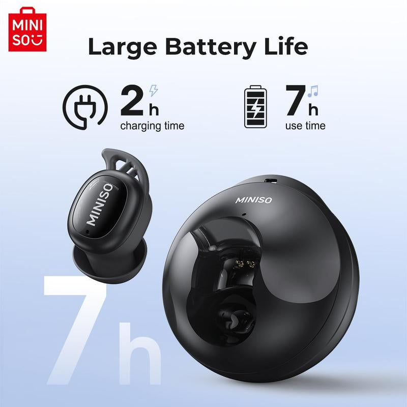 Christmas MINISO Sleep Wireless Earphone, In-Ear Design Noise Cancelling Earphone with Charging Case, Bluetooth-Compatible Earbuds for Sleeping, Working, Sports