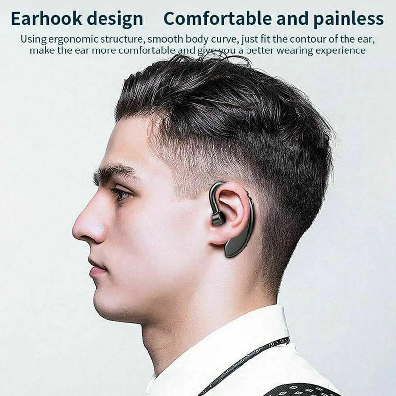 Wireless Bluetooth 5.0 Earpiece Headset Driving Trucker Earbuds Noise Cancelling