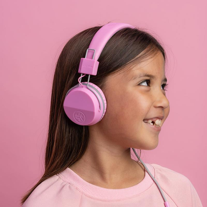 Jlab Jbuddies Studio On-Ear Kids Wired Headphones, 3.5Mm Connection, Kid Safe, Volume Safe/Limiter, Folding, Adjustable, Mic, Jlab Lifetime Warranty Audio Metal