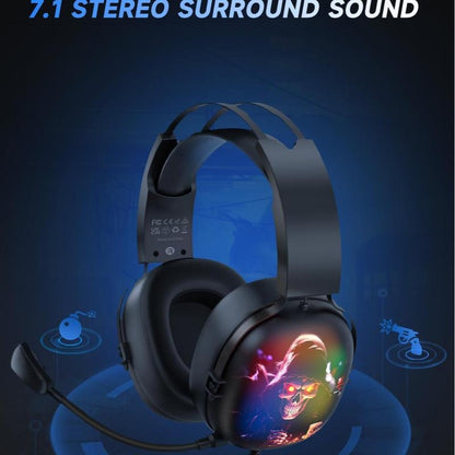 ZSL USB Gaming Headset - 7.1 Surround Sound, Noise-Canceling Mic, RGB Lighting, 50Mm Drivers, Compatible with PC, PS4/PS5, Mac, Laptop (Black) Audio Headphone