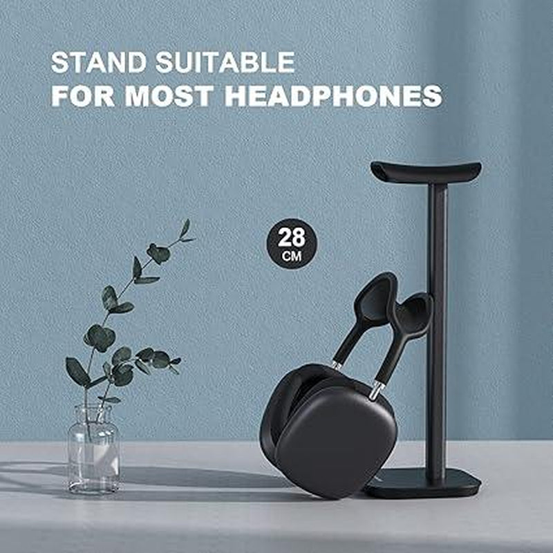 Headphone Stand - Desktop Holder for Airpods Max, Beats, Sony & More (Black) Accessories Aluminum Headset