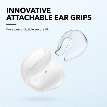 Soundcore C30I by Anker, Open-Ear Earbuds, Clip-On Headphones, Lightweight Comfort, Stable Fit, Firm-Shell Design, Attachable Ear Grips, Big Drivers for Vibrant Sound, 30H Play, IPX4 Water-Resistant(2-Pack,Black and White,Free Smarttrack Link)