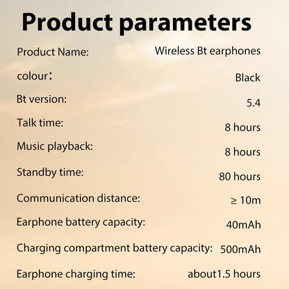 A Full-Color Touchscreen with Active ANC Noise Reduction, Adaptive Active Noise Reduction/Adjustable Equalizer/Bt 5.4 Wireless Bt Earphones